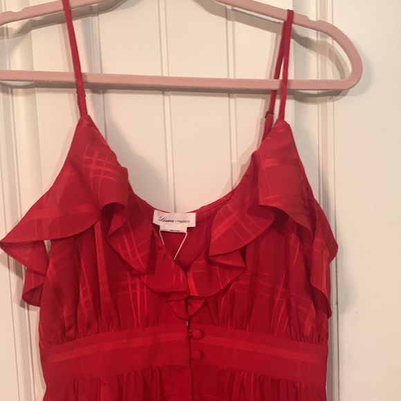 Lovers and Friends Flutter Sleeve Red Button Front Size Small NWT - Picture 2 of 10